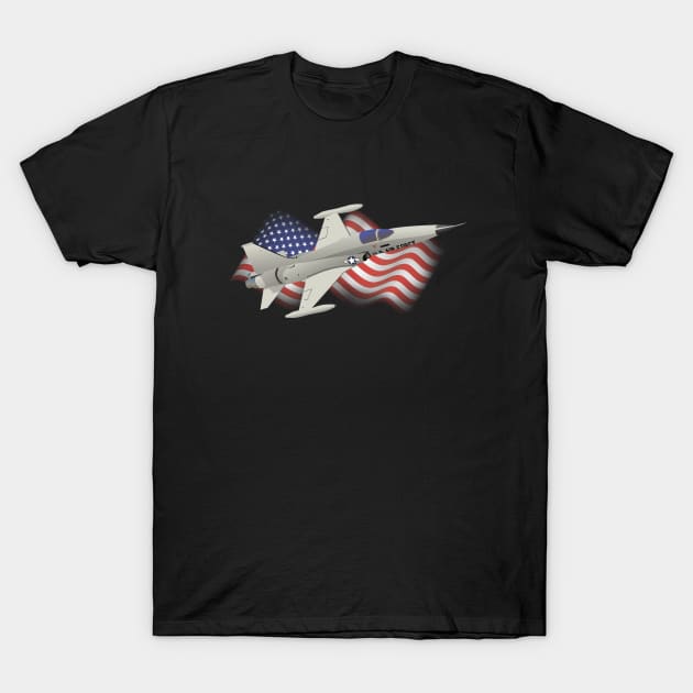 Patriotic F-5 Light Fighter Aircraft T-Shirt by NorseTech